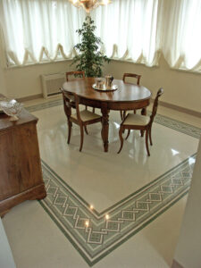 Sala pranzo monocolore bianco botticino 09 e art.1025